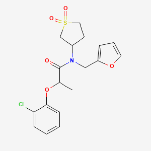 2-(2-chlorophenoxy)-N-(1,1-dioxidotetrahydrothiophen-3-yl)-N-(furan-2-ylmethyl)propanamide