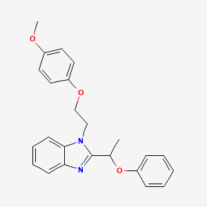 molecular formula C24H24N2O3 B11408694 1-[2-(4-methoxyphenoxy)ethyl]-2-(1-phenoxyethyl)-1H-benzimidazole 