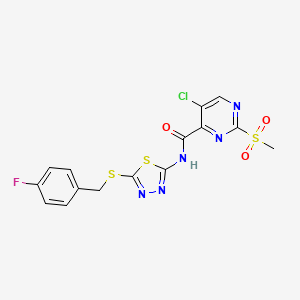 5-chloro-N-{5-[(4-fluorobenzyl)sulfanyl]-1,3,4-thiadiazol-2-yl}-2-(methylsulfonyl)pyrimidine-4-carboxamide