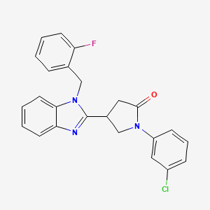 molecular formula C24H19ClFN3O B11408718 1-(3-chlorophenyl)-4-[1-(2-fluorobenzyl)-1H-benzimidazol-2-yl]pyrrolidin-2-one 