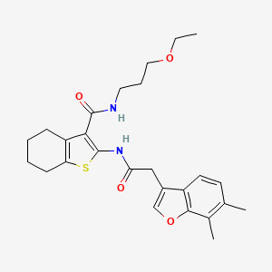 2-{[(6,7-dimethyl-1-benzofuran-3-yl)acetyl]amino}-N-(3-ethoxypropyl)-4,5,6,7-tetrahydro-1-benzothiophene-3-carboxamide