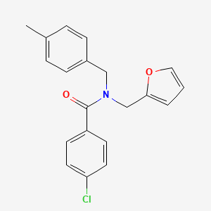 molecular formula C20H18ClNO2 B11408729 4-chloro-N-(furan-2-ylmethyl)-N-(4-methylbenzyl)benzamide 