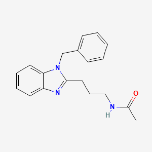 molecular formula C19H21N3O B11408736 N-[3-(1-benzyl-1H-benzimidazol-2-yl)propyl]acetamide 