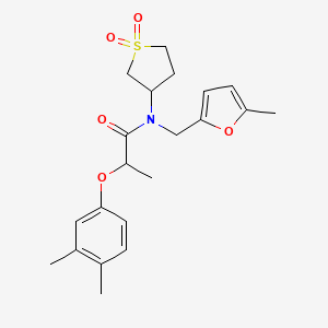 2-(3,4-dimethylphenoxy)-N-(1,1-dioxidotetrahydrothiophen-3-yl)-N-[(5-methylfuran-2-yl)methyl]propanamide