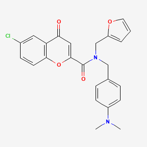 molecular formula C24H21ClN2O4 B11408758 6-chloro-N-[4-(dimethylamino)benzyl]-N-(furan-2-ylmethyl)-4-oxo-4H-chromene-2-carboxamide 