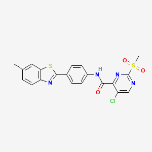 molecular formula C20H15ClN4O3S2 B11408775 5-chloro-N-[4-(6-methyl-1,3-benzothiazol-2-yl)phenyl]-2-(methylsulfonyl)pyrimidine-4-carboxamide 