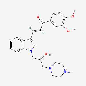 molecular formula C27H33N3O4 B11408785 (E)-1-(3,4-dimethoxyphenyl)-3-[1-[2-hydroxy-3-(4-methylpiperazin-1-yl)propyl]indol-3-yl]prop-2-en-1-one 