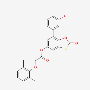 molecular formula C24H20O6S B11408801 7-(3-Methoxyphenyl)-2-oxo-1,3-benzoxathiol-5-yl (2,6-dimethylphenoxy)acetate 