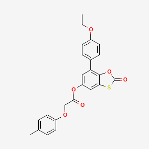 molecular formula C24H20O6S B11408813 7-(4-Ethoxyphenyl)-2-oxo-1,3-benzoxathiol-5-yl (4-methylphenoxy)acetate 