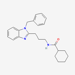 molecular formula C24H29N3O B11408819 N-[3-(1-benzyl-1H-benzimidazol-2-yl)propyl]cyclohexanecarboxamide 