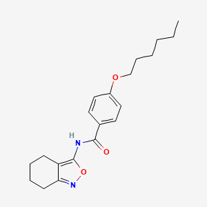 molecular formula C20H26N2O3 B11408852 4-(hexyloxy)-N-(4,5,6,7-tetrahydro-2,1-benzoxazol-3-yl)benzamide 