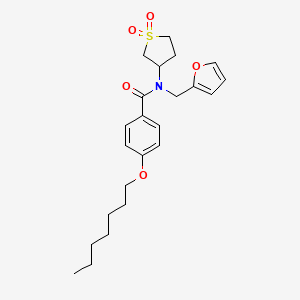 molecular formula C23H31NO5S B11408876 N-(1,1-dioxidotetrahydrothiophen-3-yl)-N-(furan-2-ylmethyl)-4-(heptyloxy)benzamide 