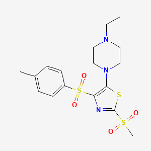 molecular formula C17H23N3O4S3 B11408880 5-(4-Ethylpiperazin-1-yl)-2-(methylsulfonyl)-4-tosylthiazole 