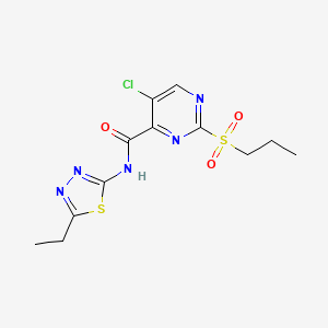 5-chloro-N-(5-ethyl-1,3,4-thiadiazol-2-yl)-2-(propylsulfonyl)pyrimidine-4-carboxamide