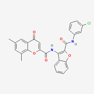 N-{2-[(3-chlorophenyl)carbamoyl]-1-benzofuran-3-yl}-6,8-dimethyl-4-oxo-4H-chromene-2-carboxamide