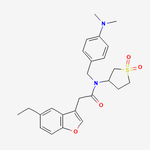 molecular formula C25H30N2O4S B11408906 N-[4-(dimethylamino)benzyl]-N-(1,1-dioxidotetrahydrothiophen-3-yl)-2-(5-ethyl-1-benzofuran-3-yl)acetamide 