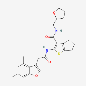 2-{[(4,6-dimethyl-1-benzofuran-3-yl)acetyl]amino}-N-(tetrahydrofuran-2-ylmethyl)-5,6-dihydro-4H-cyclopenta[b]thiophene-3-carboxamide