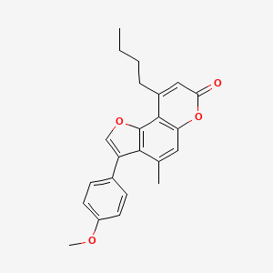 molecular formula C23H22O4 B11408920 9-butyl-3-(4-methoxyphenyl)-4-methyl-7H-furo[2,3-f]chromen-7-one 