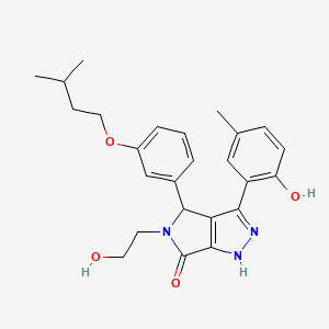 molecular formula C25H29N3O4 B11408936 5-(2-hydroxyethyl)-3-(2-hydroxy-5-methylphenyl)-4-[3-(3-methylbutoxy)phenyl]-4,5-dihydropyrrolo[3,4-c]pyrazol-6(1H)-one 