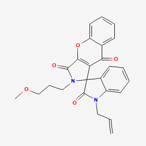 molecular formula C25H22N2O5 B11408956 2-(3-methoxypropyl)-1'-(prop-2-en-1-yl)-2H-spiro[chromeno[2,3-c]pyrrole-1,3'-indole]-2',3,9(1'H)-trione 