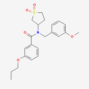 molecular formula C22H27NO5S B11408958 N-(1,1-dioxidotetrahydrothiophen-3-yl)-N-(3-methoxybenzyl)-3-propoxybenzamide 