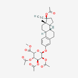 molecular formula C₃₅H₄₀O₁₂ B1140896 Ethynyl Estradiol 17-Acetate 3-(2',3',4'-Tri-O-acetyl)-beta-D-glucuronide Methyl Ester CAS No. 242130-33-2