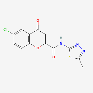 molecular formula C13H8ClN3O3S B11408962 6-chloro-N-(5-methyl-1,3,4-thiadiazol-2-yl)-4-oxo-4H-chromene-2-carboxamide 