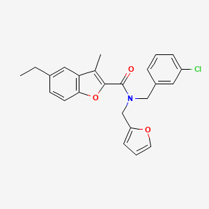 N-(3-chlorobenzyl)-5-ethyl-N-(furan-2-ylmethyl)-3-methyl-1-benzofuran-2-carboxamide