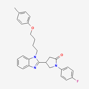 1-(4-fluorophenyl)-4-{1-[4-(4-methylphenoxy)butyl]-1H-benzimidazol-2-yl}pyrrolidin-2-one