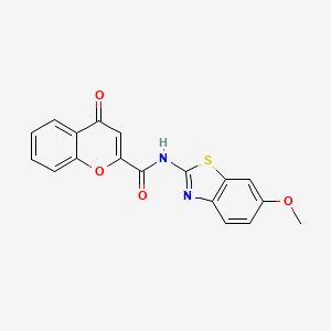 molecular formula C18H12N2O4S B11409019 N-(6-methoxy-1,3-benzothiazol-2-yl)-4-oxo-4H-chromene-2-carboxamide 