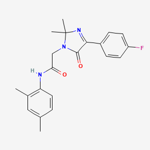 molecular formula C21H22FN3O2 B11409033 N-(2,4-dimethylphenyl)-2-[4-(4-fluorophenyl)-2,2-dimethyl-5-oxo-2,5-dihydro-1H-imidazol-1-yl]acetamide 