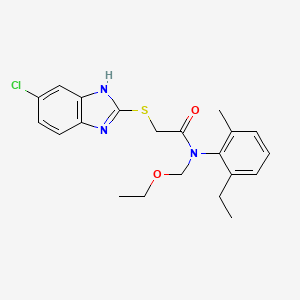 2-[(5-chloro-1H-benzimidazol-2-yl)sulfanyl]-N-(ethoxymethyl)-N-(2-ethyl-6-methylphenyl)acetamide