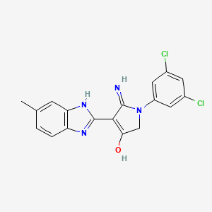 5-Amino-1-(3,5-dichlorophenyl)-4-(6-methyl-1H-1,3-benzodiazol-2-YL)-2,3-dihydro-1H-pyrrol-3-one