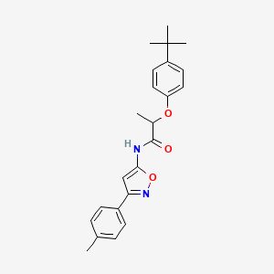 2-(4-tert-butylphenoxy)-N-[3-(4-methylphenyl)-1,2-oxazol-5-yl]propanamide