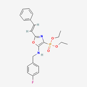 diethyl {5-[(4-fluorobenzyl)amino]-2-[(E)-2-phenylethenyl]-1,3-oxazol-4-yl}phosphonate