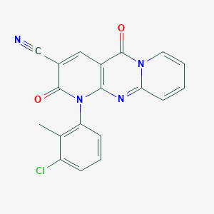 7-(3-chloro-2-methylphenyl)-2,6-dioxo-1,7,9-triazatricyclo[8.4.0.03,8]tetradeca-3(8),4,9,11,13-pentaene-5-carbonitrile