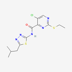 5-chloro-2-(ethylsulfanyl)-N-[5-(2-methylpropyl)-1,3,4-thiadiazol-2-yl]pyrimidine-4-carboxamide