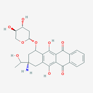 molecular formula C₂₅H₂₇NO₉ B1140907 (9S)-9-amino-7-[(2S,4R,5R)-4,5-dihydroxyoxan-2-yl]oxy-6,11-dihydroxy-9-(1-hydroxyethyl)-8,10-dihydro-7H-tetracene-5,12-dione CAS No. 186353-53-7