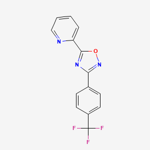 molecular formula C14H8F3N3O B11409163 2-{3-[4-(Trifluoromethyl)phenyl]-1,2,4-oxadiazol-5-yl}pyridine 