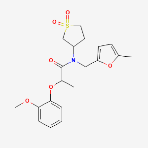 molecular formula C20H25NO6S B11409164 N-(1,1-dioxidotetrahydrothiophen-3-yl)-2-(2-methoxyphenoxy)-N-[(5-methylfuran-2-yl)methyl]propanamide 