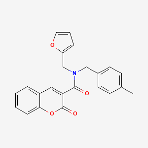 molecular formula C23H19NO4 B11409166 N-(furan-2-ylmethyl)-N-(4-methylbenzyl)-2-oxo-2H-chromene-3-carboxamide 