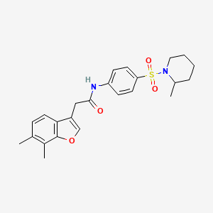 2-(6,7-dimethyl-1-benzofuran-3-yl)-N-{4-[(2-methylpiperidin-1-yl)sulfonyl]phenyl}acetamide