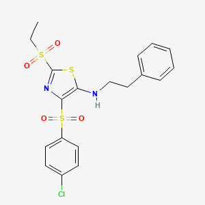 4-[(4-chlorophenyl)sulfonyl]-2-(ethylsulfonyl)-N-(2-phenylethyl)-1,3-thiazol-5-amine