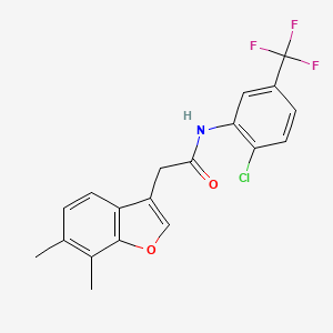 molecular formula C19H15ClF3NO2 B11409183 N-[2-chloro-5-(trifluoromethyl)phenyl]-2-(6,7-dimethyl-1-benzofuran-3-yl)acetamide 