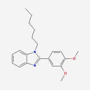 molecular formula C21H26N2O2 B11409210 2-(3,4-dimethoxyphenyl)-1-hexyl-1H-benzimidazole 