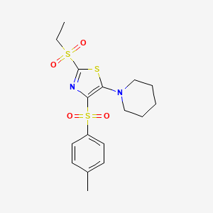 1-{2-(Ethylsulfonyl)-4-[(4-methylphenyl)sulfonyl]-1,3-thiazol-5-yl}piperidine