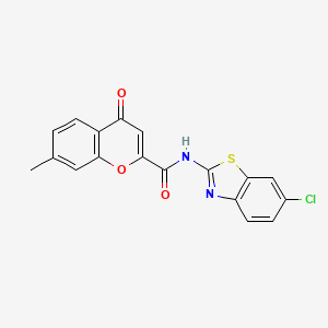 molecular formula C18H11ClN2O3S B11409246 N-(6-chloro-1,3-benzothiazol-2-yl)-7-methyl-4-oxo-4H-chromene-2-carboxamide 