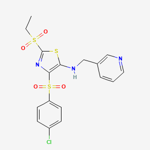 4-((4-chlorophenyl)sulfonyl)-2-(ethylsulfonyl)-N-(pyridin-3-ylmethyl)thiazol-5-amine