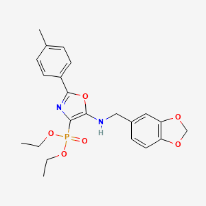 Diethyl {5-[(1,3-benzodioxol-5-ylmethyl)amino]-2-(4-methylphenyl)-1,3-oxazol-4-yl}phosphonate