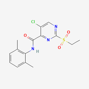 molecular formula C15H16ClN3O3S B11409264 5-chloro-N-(2,6-dimethylphenyl)-2-(ethylsulfonyl)pyrimidine-4-carboxamide 